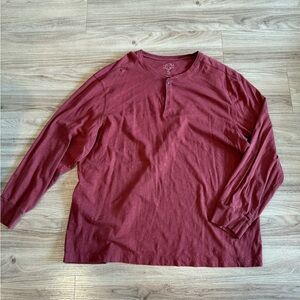 Classic Maroon Long Sleeve Henley